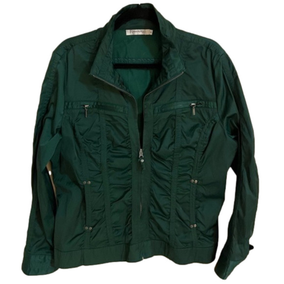 𝅺🎀 Revolution Ruffled Emerald Green Zip up Utility jacket - Picture 1 of 8